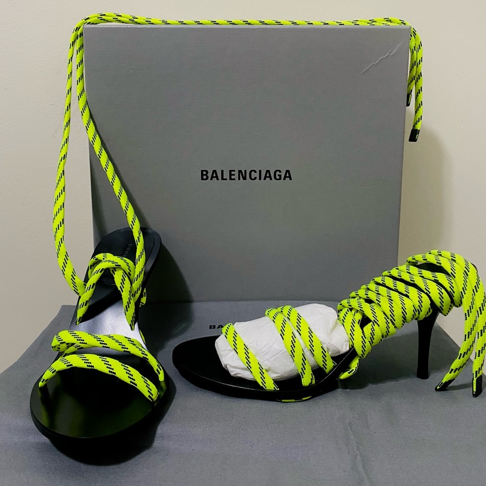 Balenciaga Women’s Neon Fluo Laced Heel size 37 Brand New